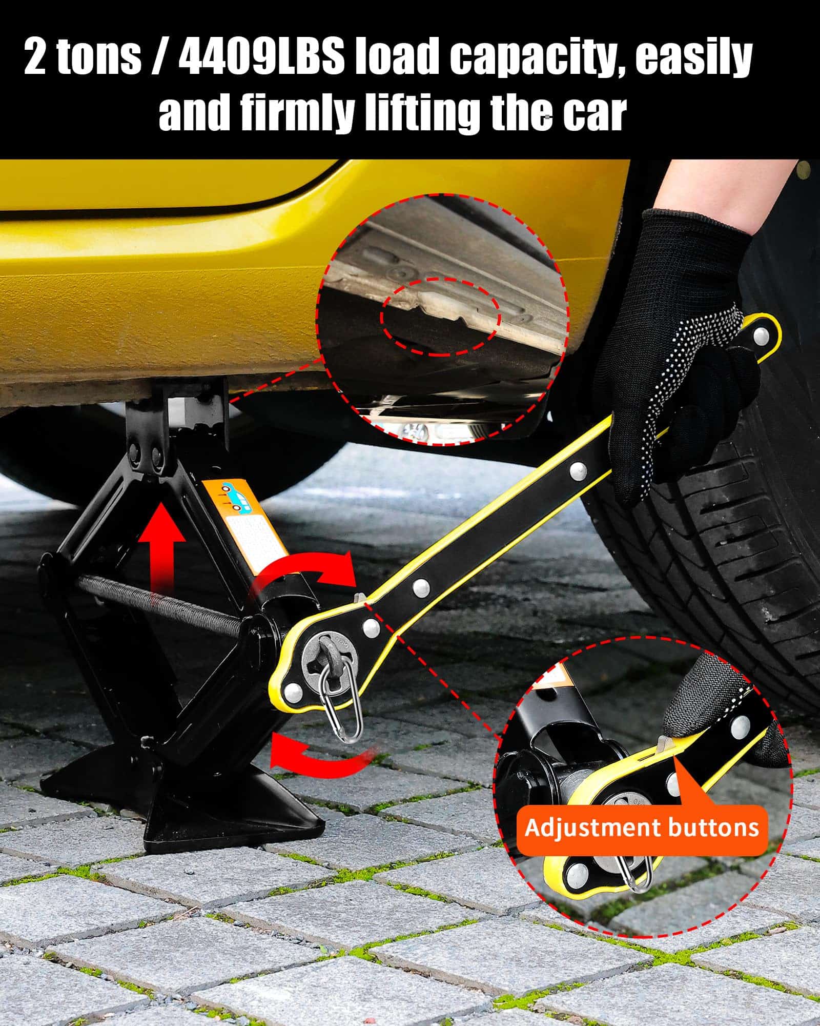 Gato de tijera de 1.5 toneladas en el kit de emergencia en - Imagen 4