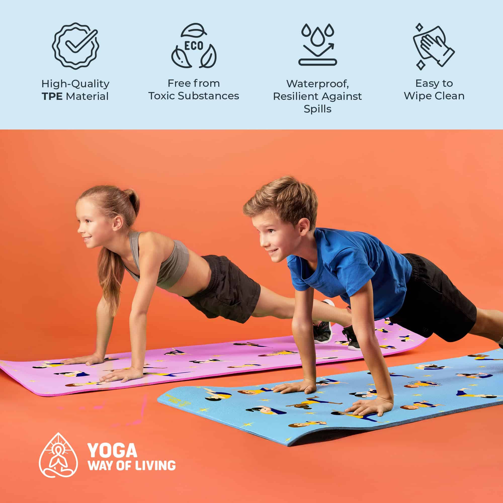 Tapete de Yoga Ecológico Premium para Niños -Rosa - Imagen 7