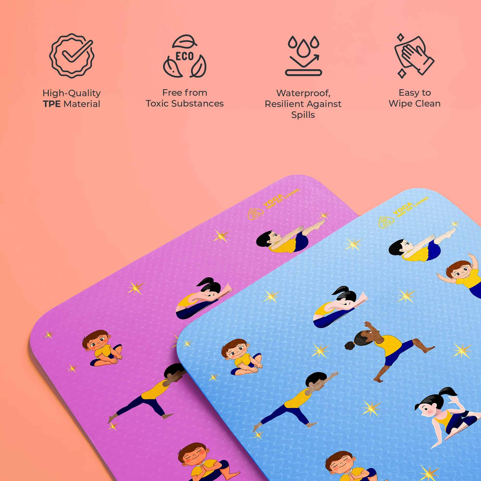 Tapete de Yoga Ecológico Premium para Niños -Rosa - Imagen 8