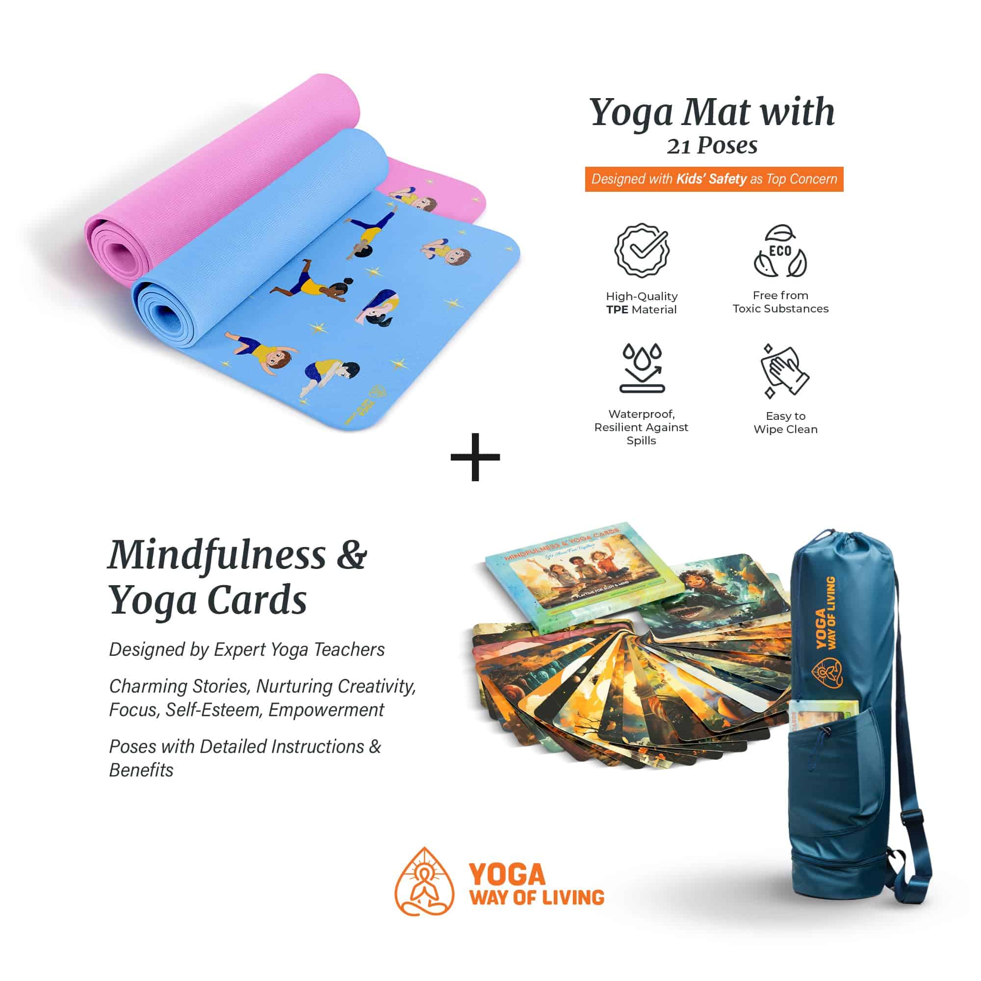 SET de Yoga MindfulKids - Tapete Premium Eco Friendly, - Imagen 4