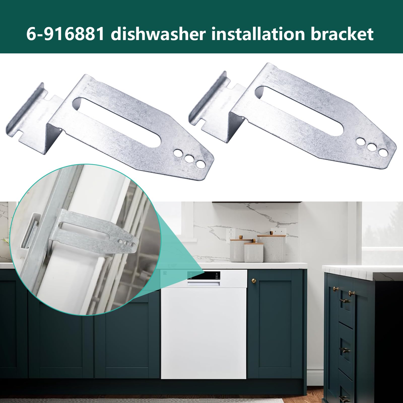 2 PCS Soporte de Montaje para Lavavajillas 6-916881 de - Imagen 7