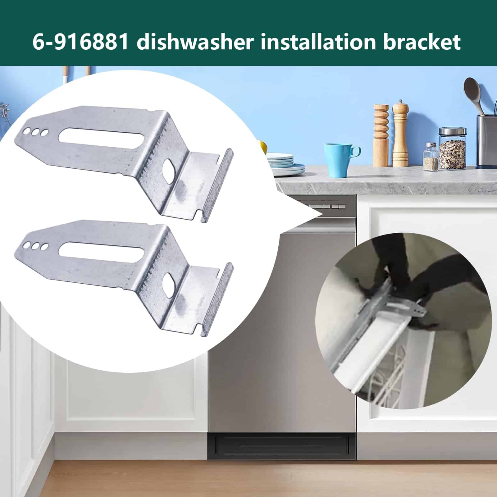 2 PCS Soporte de Montaje para Lavavajillas 6-916881 de - Imagen 6