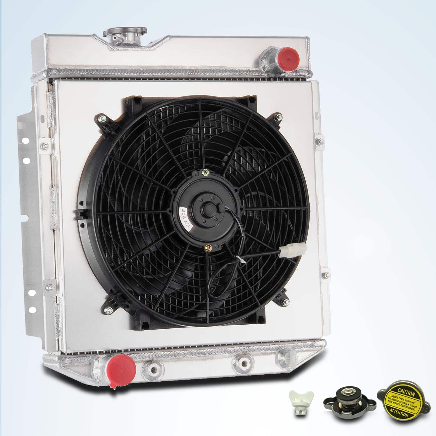 Radiador CC251 de aluminio de 3 filas con termostato y