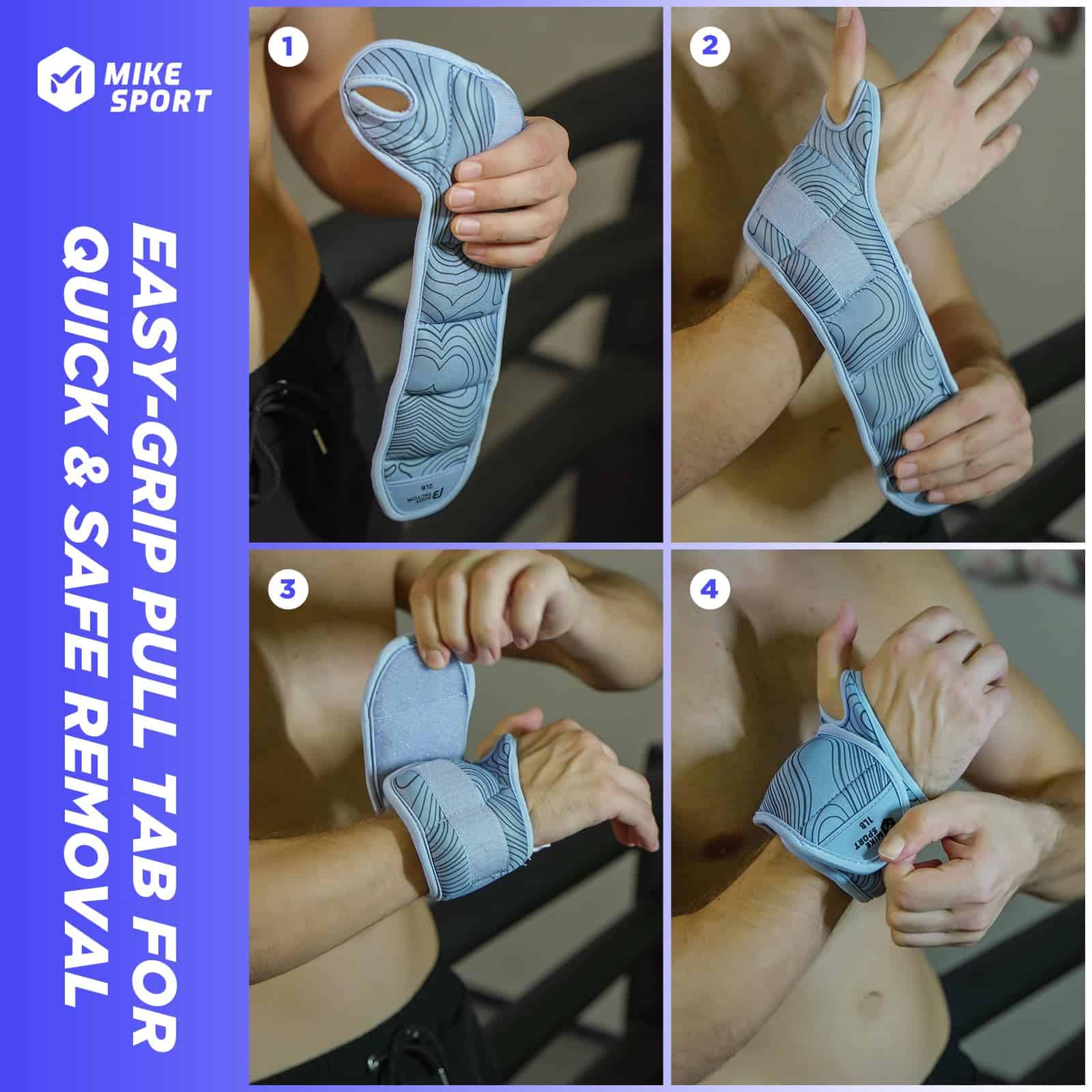 M Mike Sport Pesas de Muñeca con Presillas de Pulgar - Imagen 6