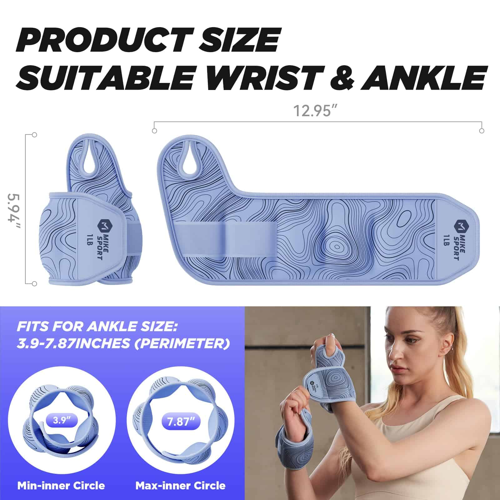 M Mike Sport Pesas de Muñeca con Presillas de Pulgar - Imagen 5