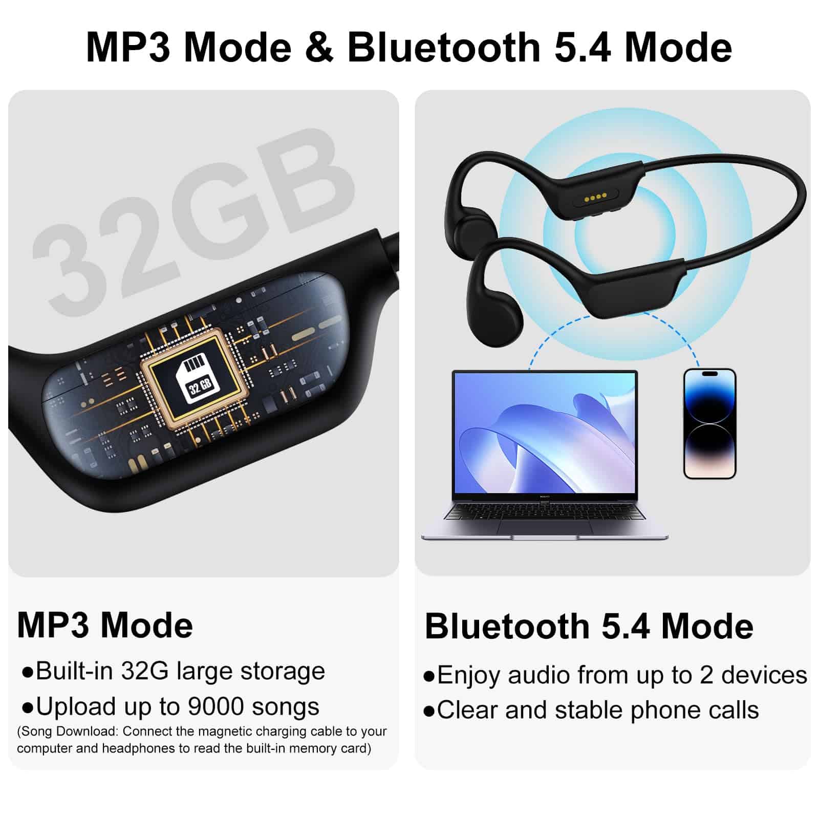 Audífonos para natación de conducción ósea, reproductor de - Imagen 5