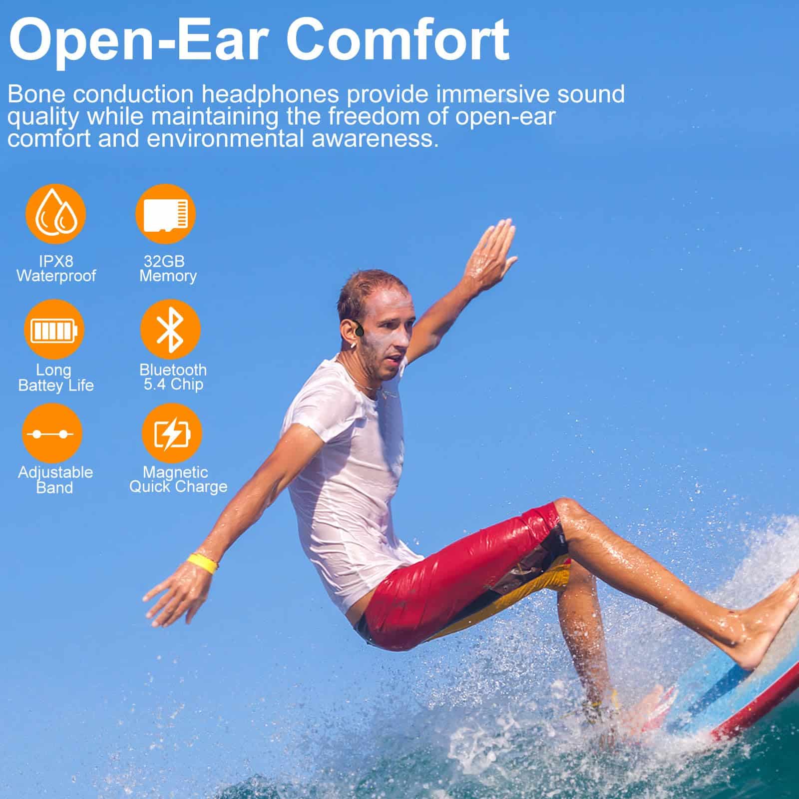 Audífonos para natación de conducción ósea, reproductor de - Imagen 4