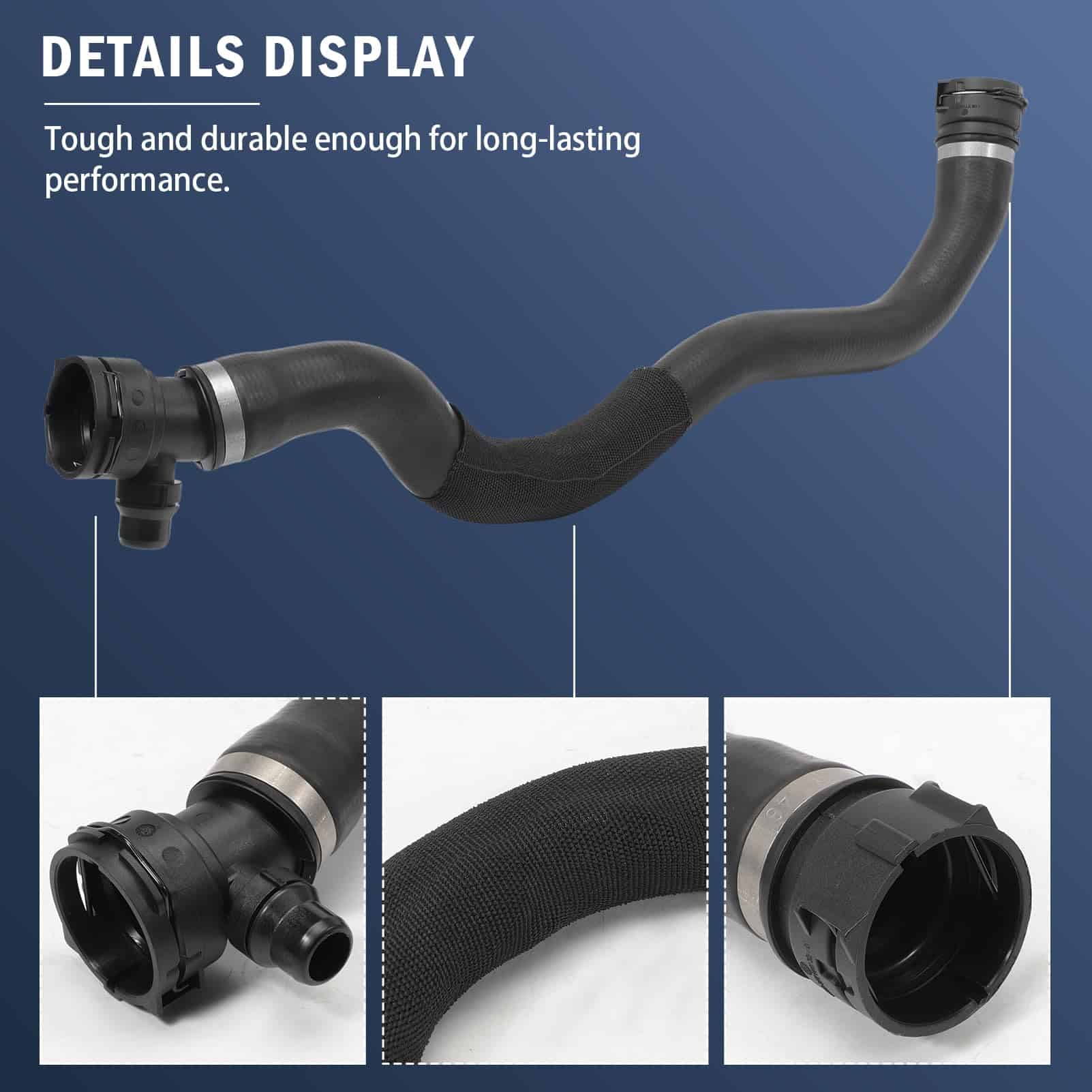 Manguera de Radiador de Goma Gaogisy, 1.5 Pulgadas, Negra, - Imagen 6