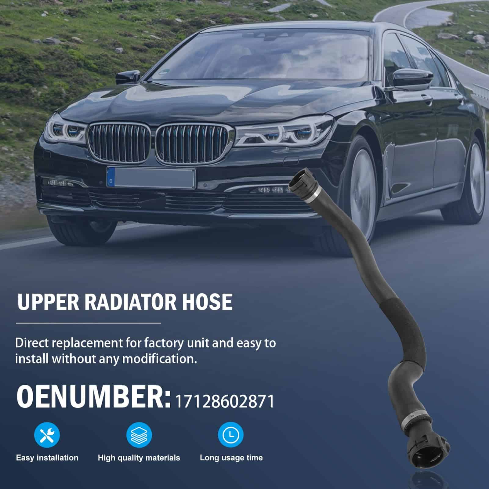 Manguera de Radiador de Goma Gaogisy, 1.5 Pulgadas, Negra, - Imagen 3