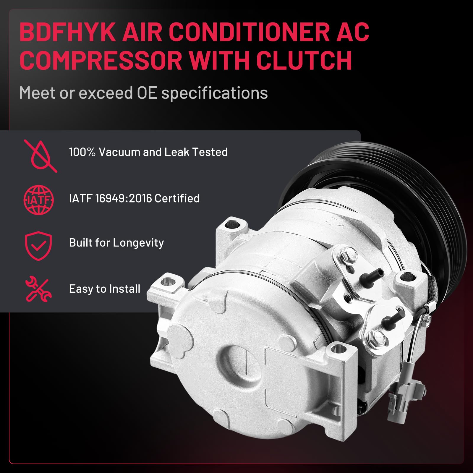 Compresor de Aire Acondicionado A/C con -320-08050 - Imagen 3