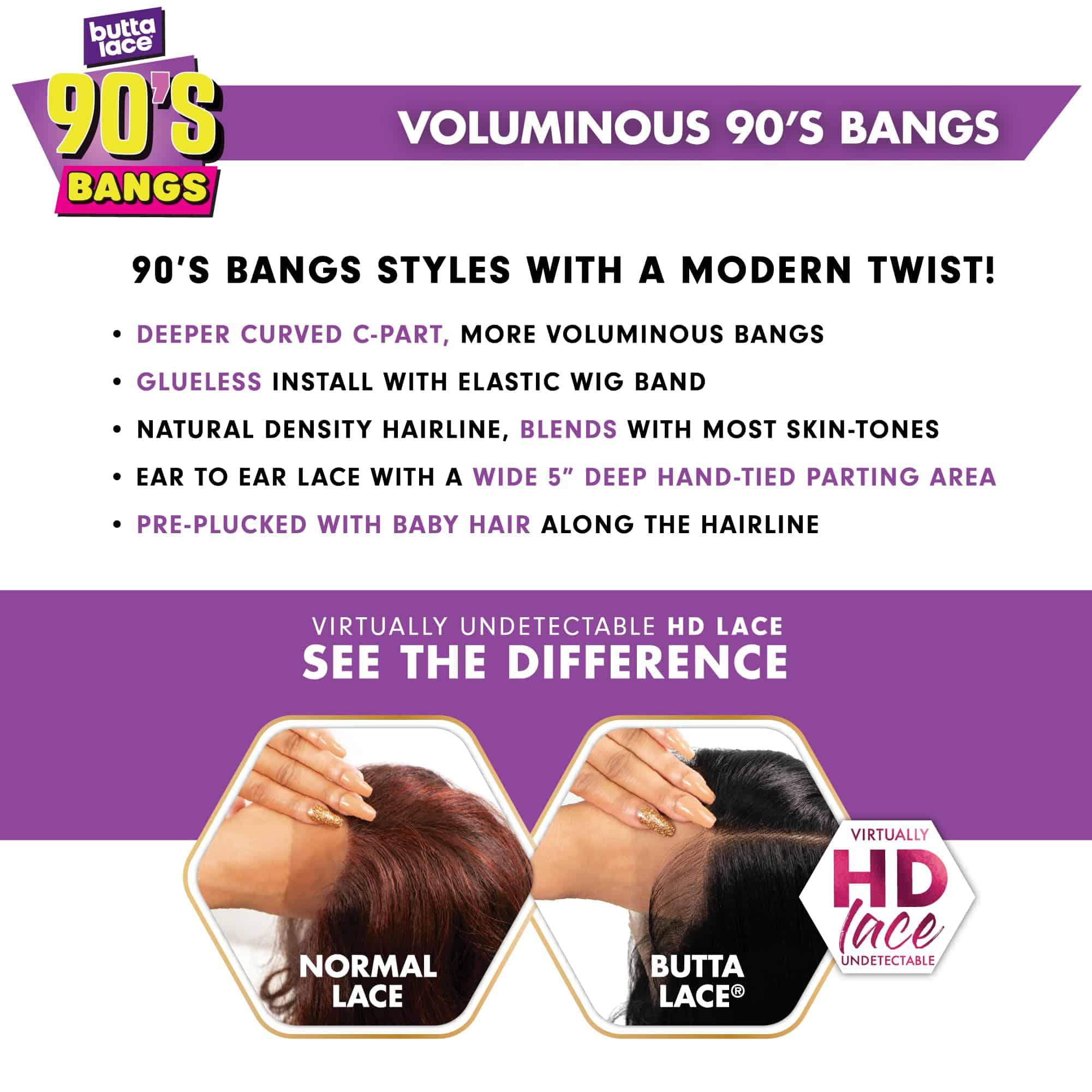 Pelucas Sensationnel Butta Lace 90Sbangs - -BALAYAGEASHBLOND - Imagen 7