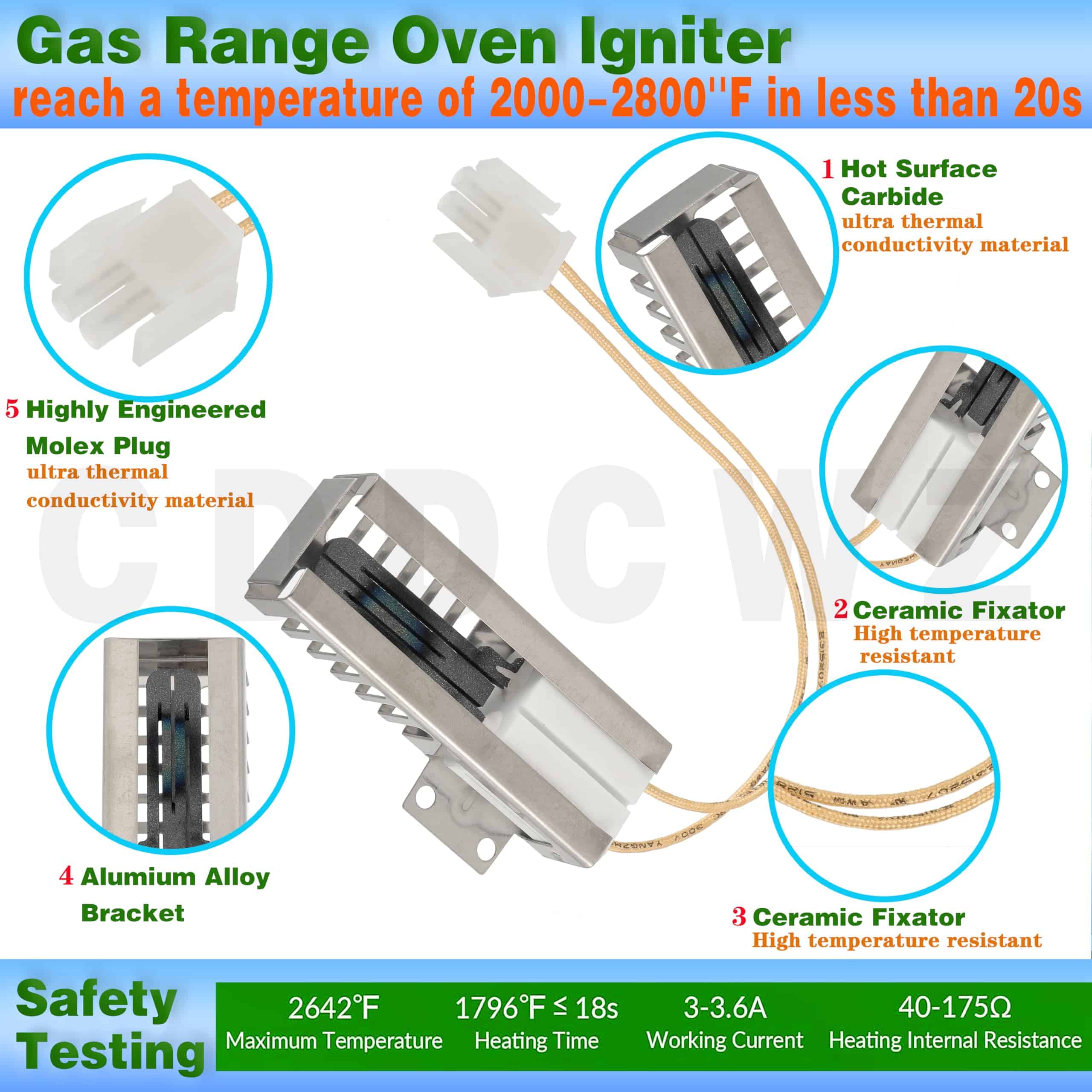 Ignitor DG94-00520a Compatible con Horno Sam-sung - Imagen 6
