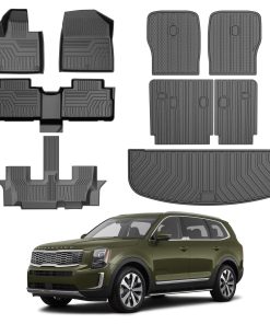 Juego de tapetes para piso y protector de -ero negro