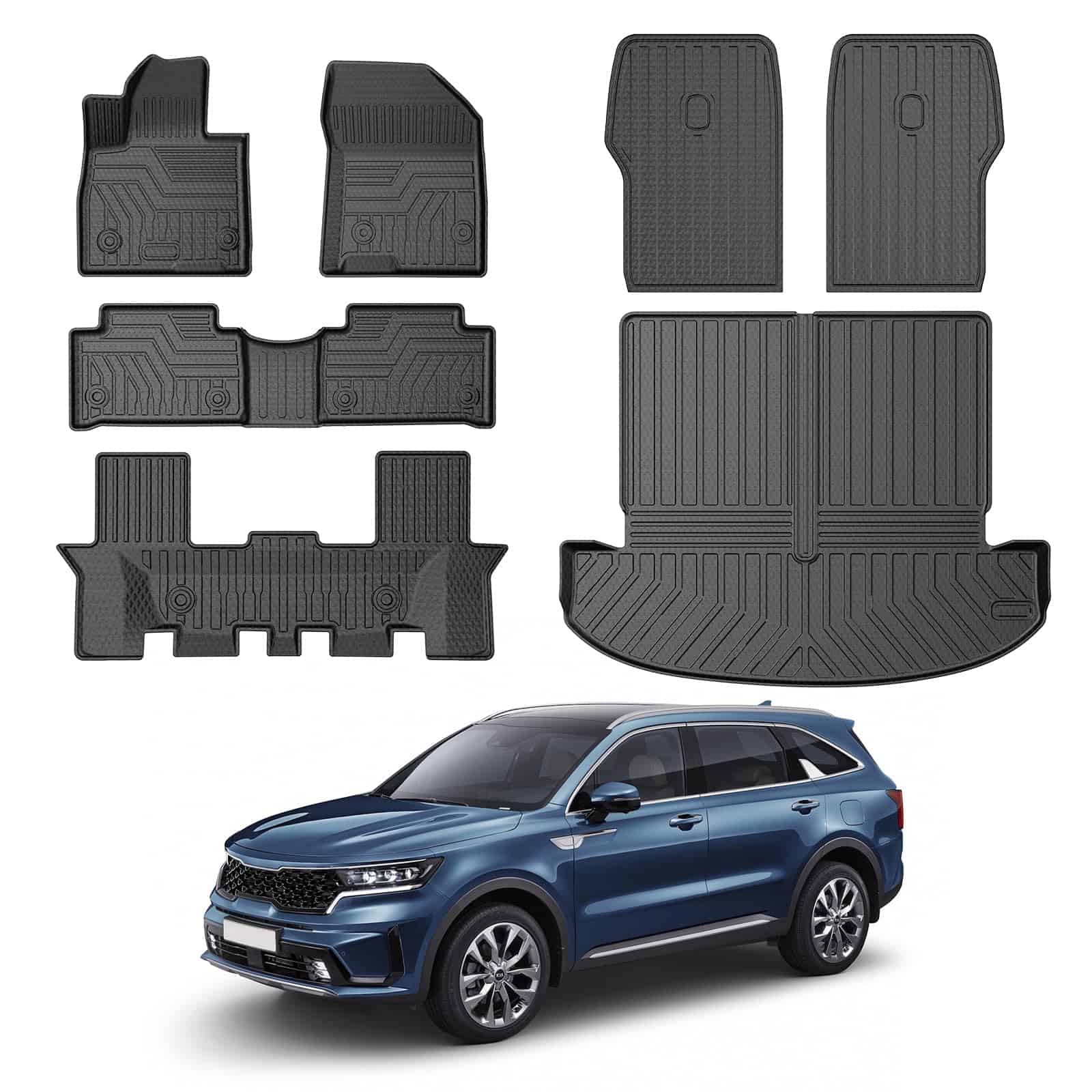 Tapetes para piso y protector de maletero Mixsuper para Kia