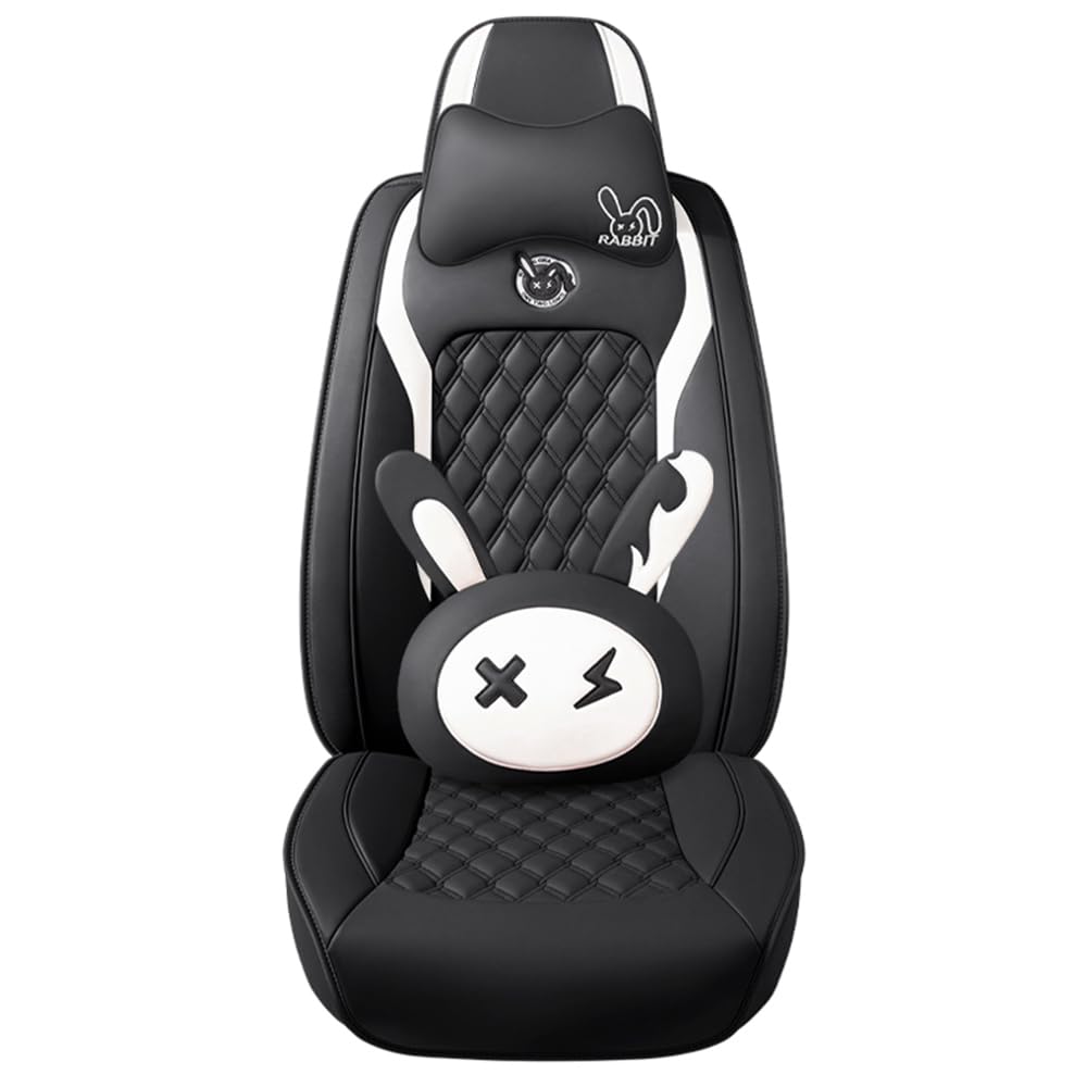 Juego de 5 fundas de asiento de conejito lindo con cuero PU - Imagen 4