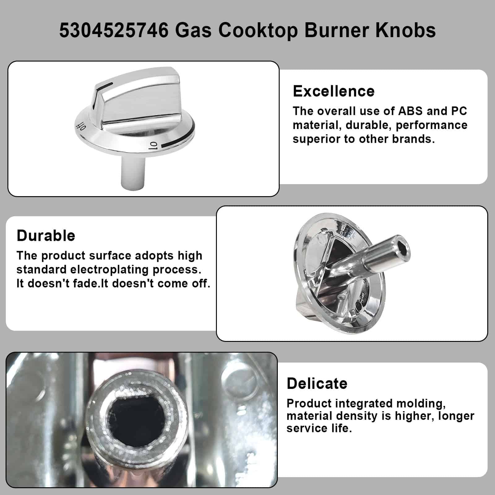 Paquete de 5 perillas mejoradas 5304525746 para cocina de - Imagen 5