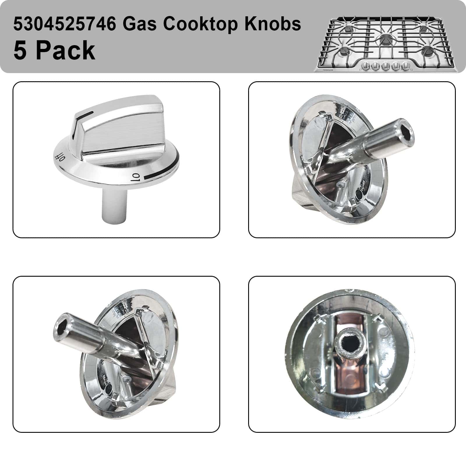 Paquete de 5 perillas mejoradas 5304525746 para cocina de - Imagen 7