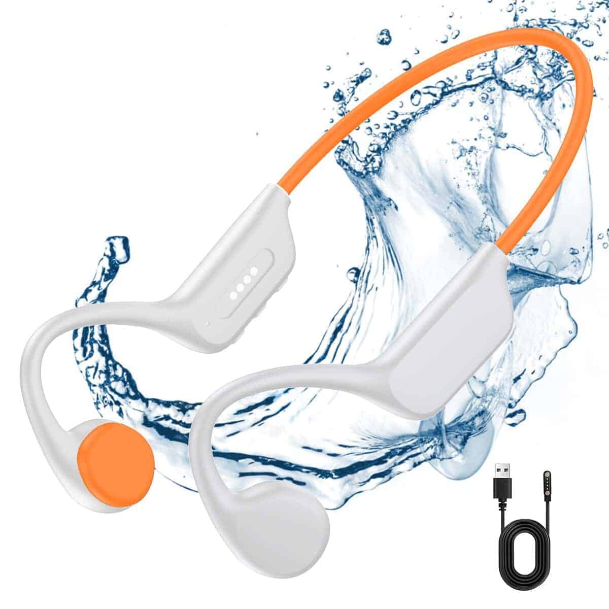 Audífonos de natación de conducción ósea - -Blanco