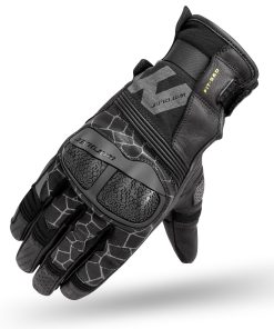 Guantes de moto WARDLER para hombres, piel -Negro