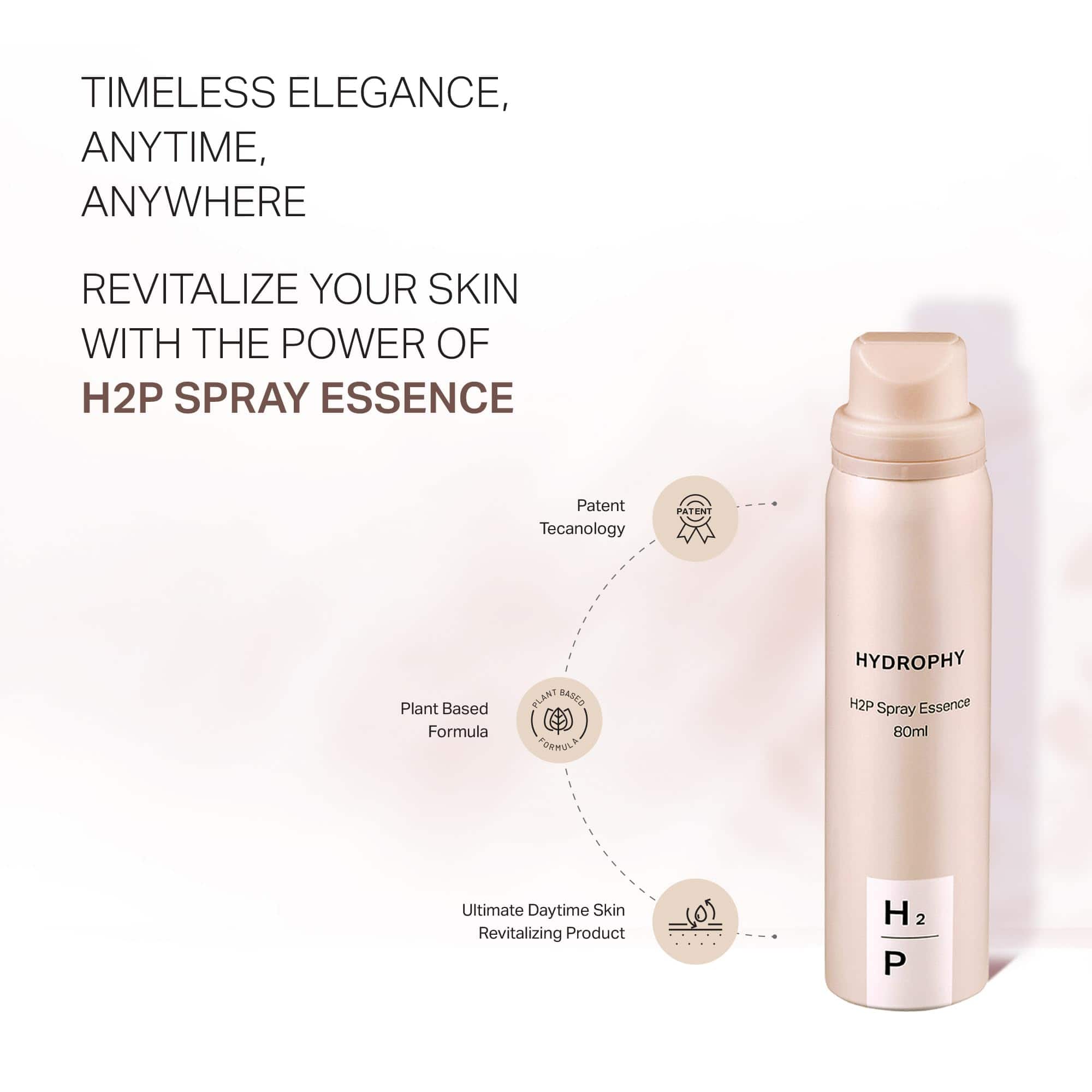HYDROPHY, H2P Spray Essence, Tipo de Spray de Bruma Fina, - Imagen 3