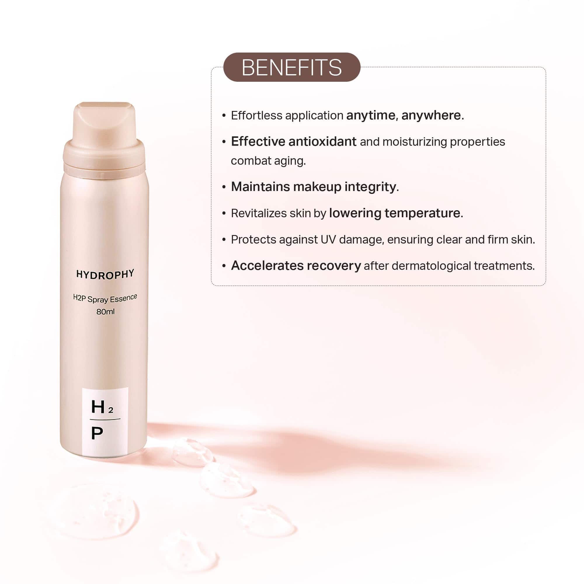 HYDROPHY, H2P Spray Essence, Tipo de Spray de Bruma Fina, - Imagen 4