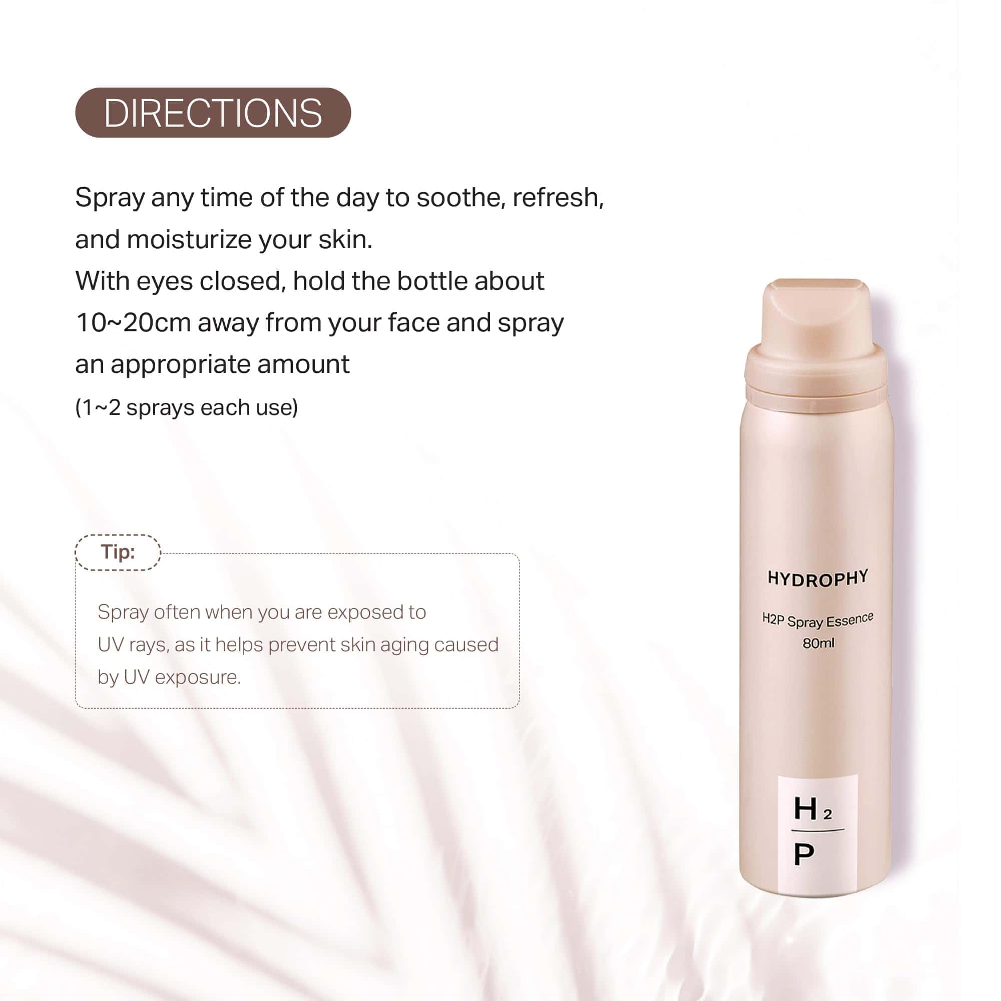 HYDROPHY, H2P Spray Essence, Tipo de Spray de Bruma Fina, - Imagen 7