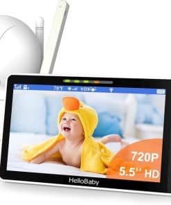 Monitor de Bebé HelloBaby 720P 5.5'' HD con Cámara y Audio,