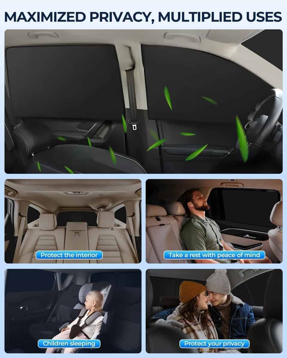 Set de 8 Parasoles para Ventanas de Coche para Toyota RAV4 - Imagen 3