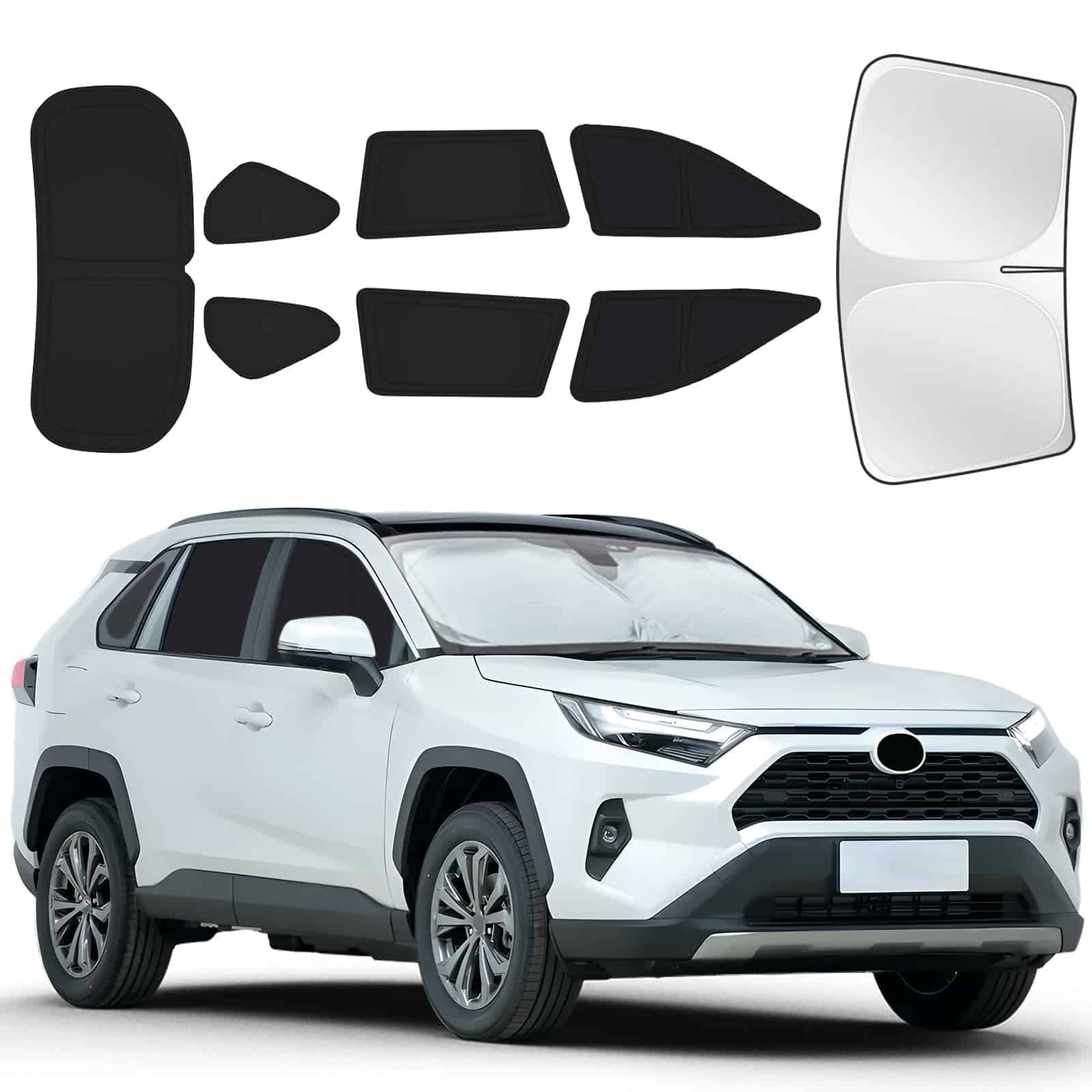 Set de 8 Parasoles para Ventanas de Coche para Toyota RAV4