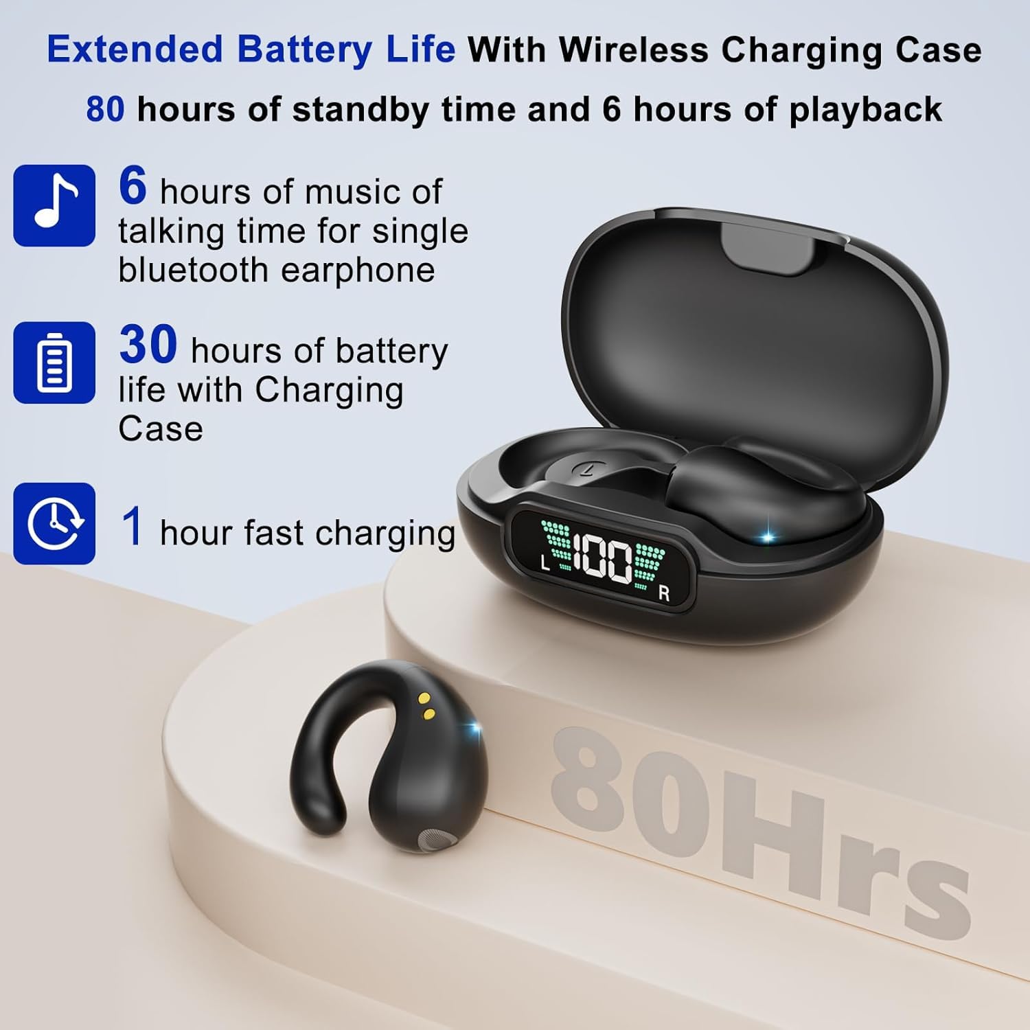 Audífonos Inalámbricos de Conducción Ósea Bluetooth 5.3, - Imagen 4