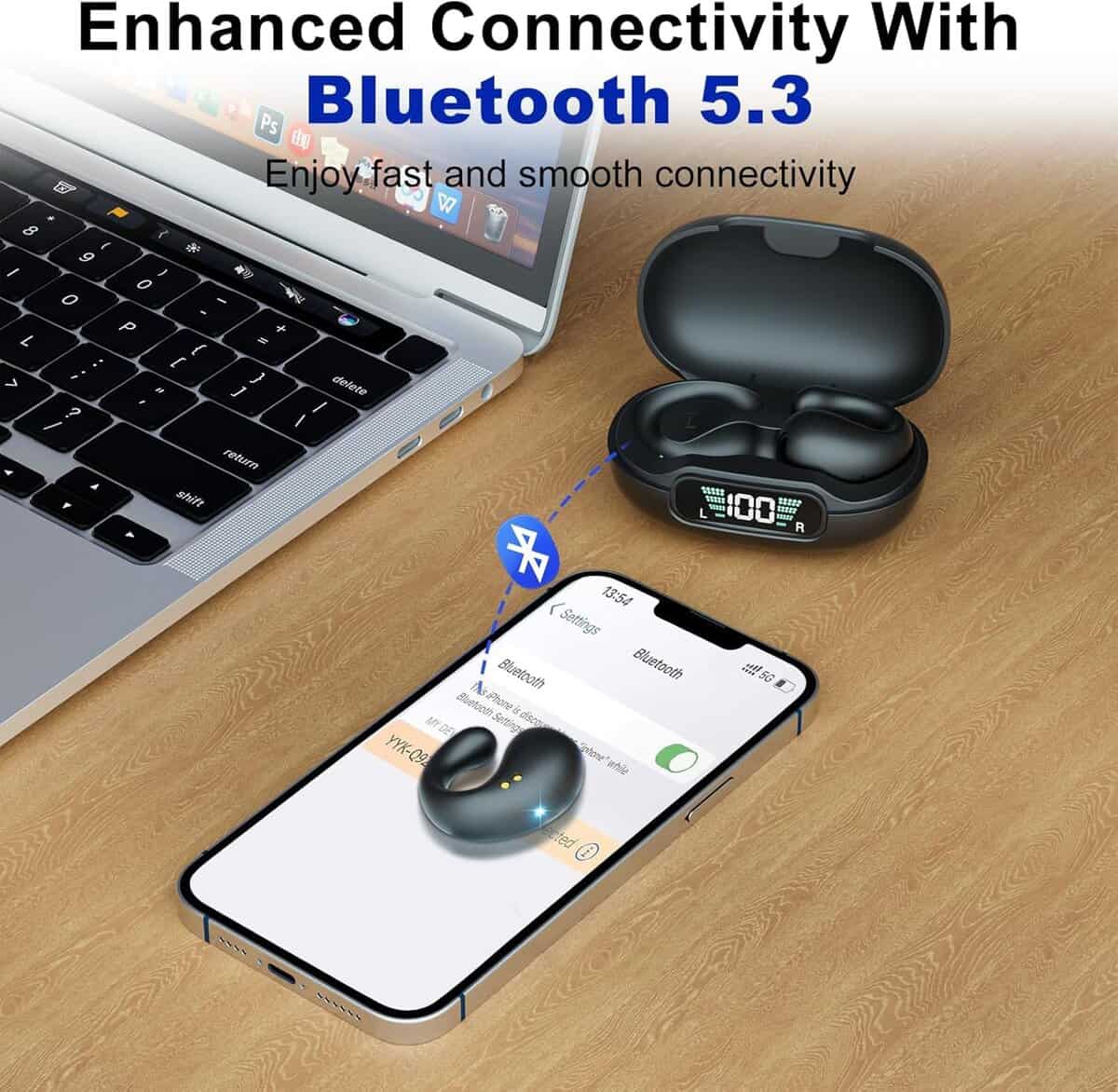 Audífonos Inalámbricos de Conducción Ósea Bluetooth 5.3, - Imagen 7