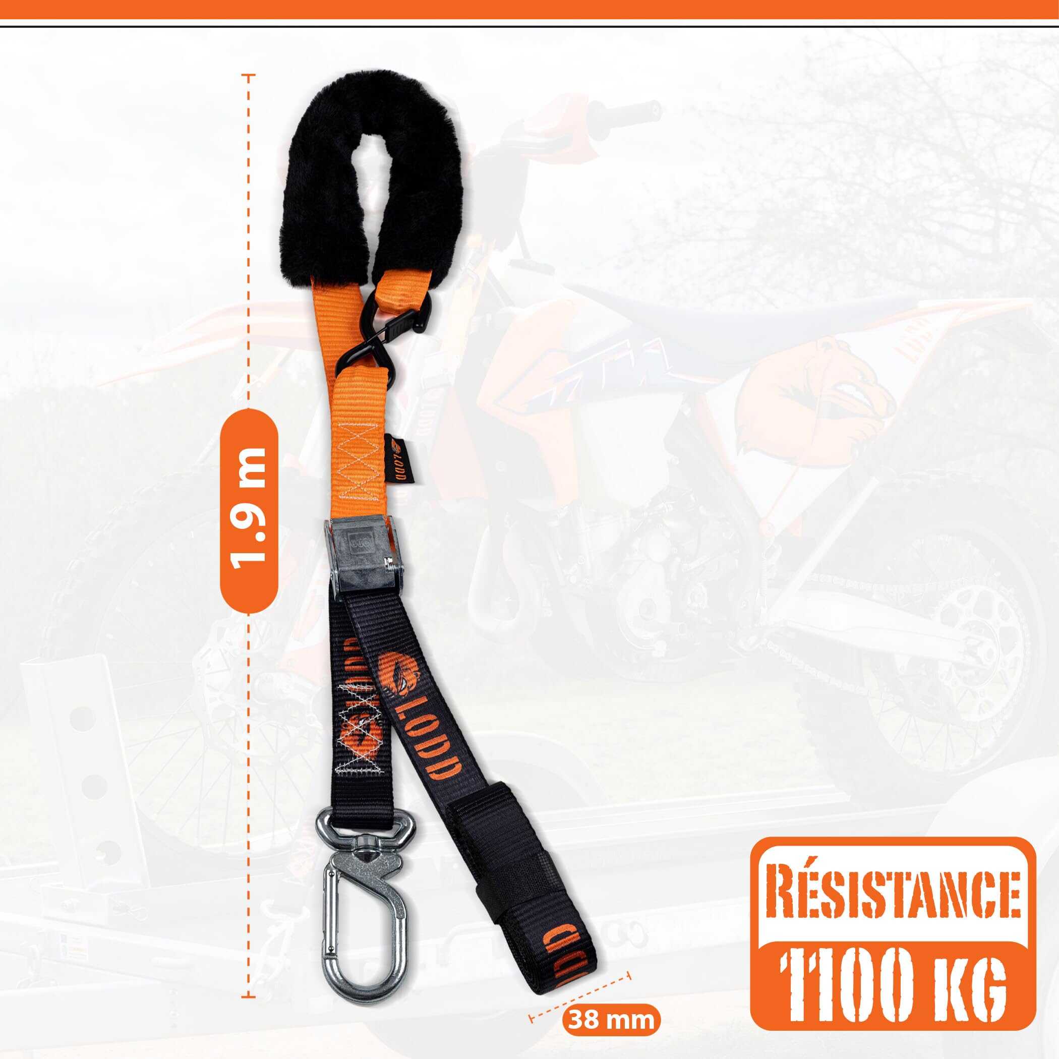 LODD - Correas para Motocicleta con -Negro y Naranja - Imagen 4