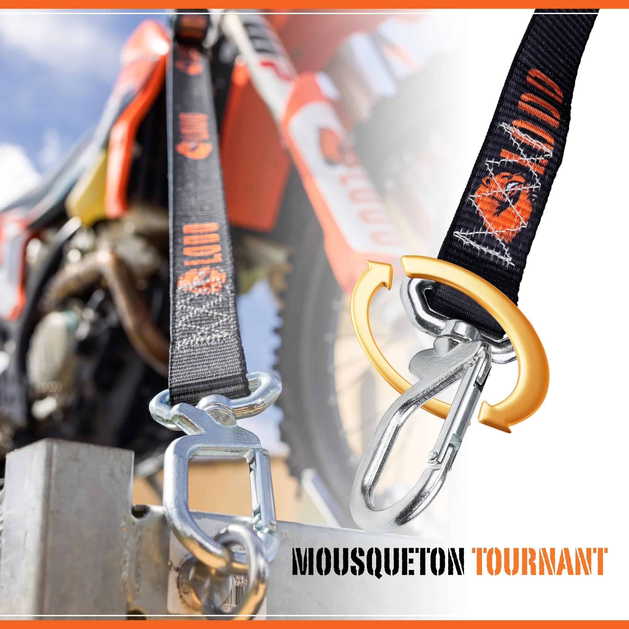 LODD - Correas para Motocicleta con -Negro y Naranja - Imagen 5