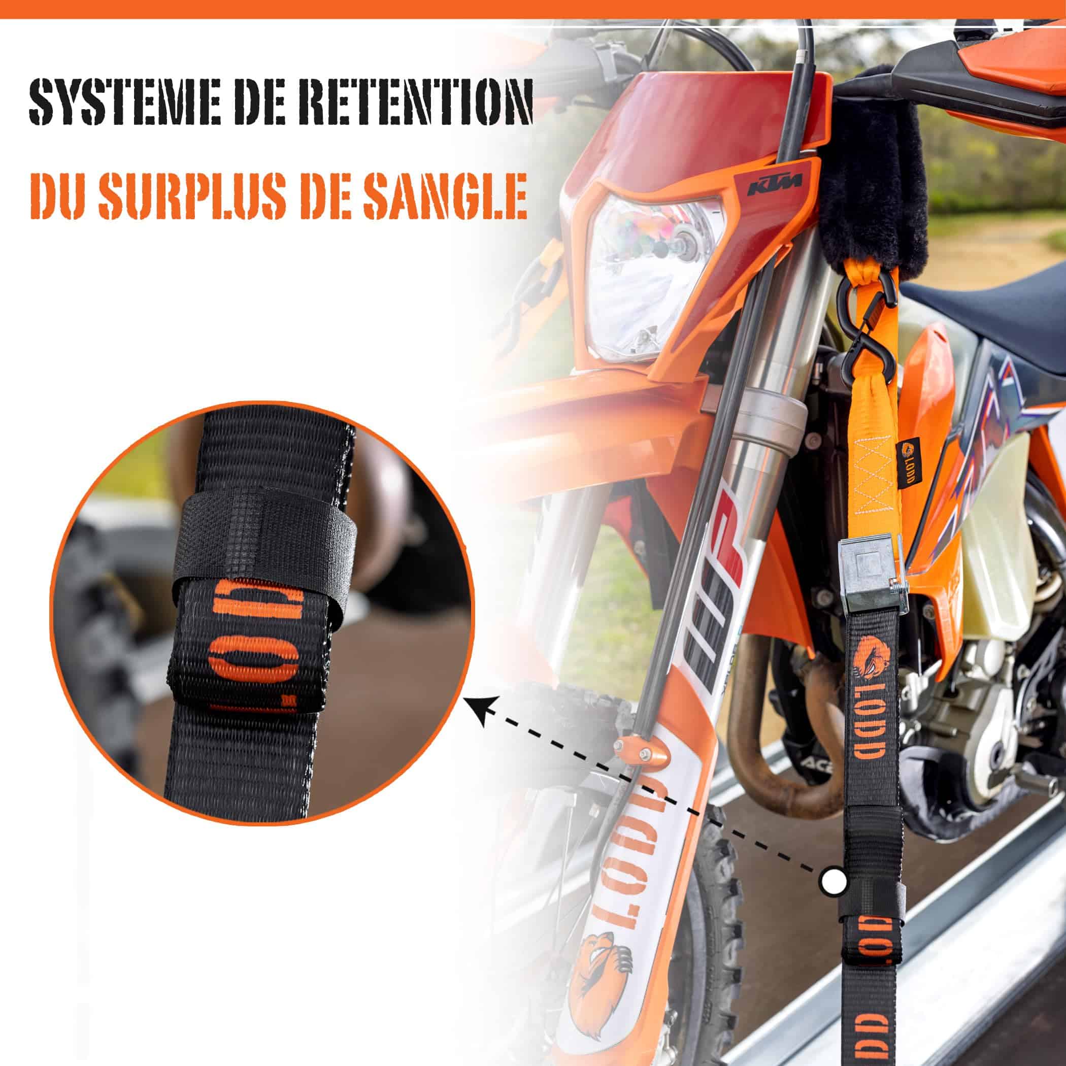 LODD - Correas para Motocicleta con -Negro y Naranja - Imagen 7