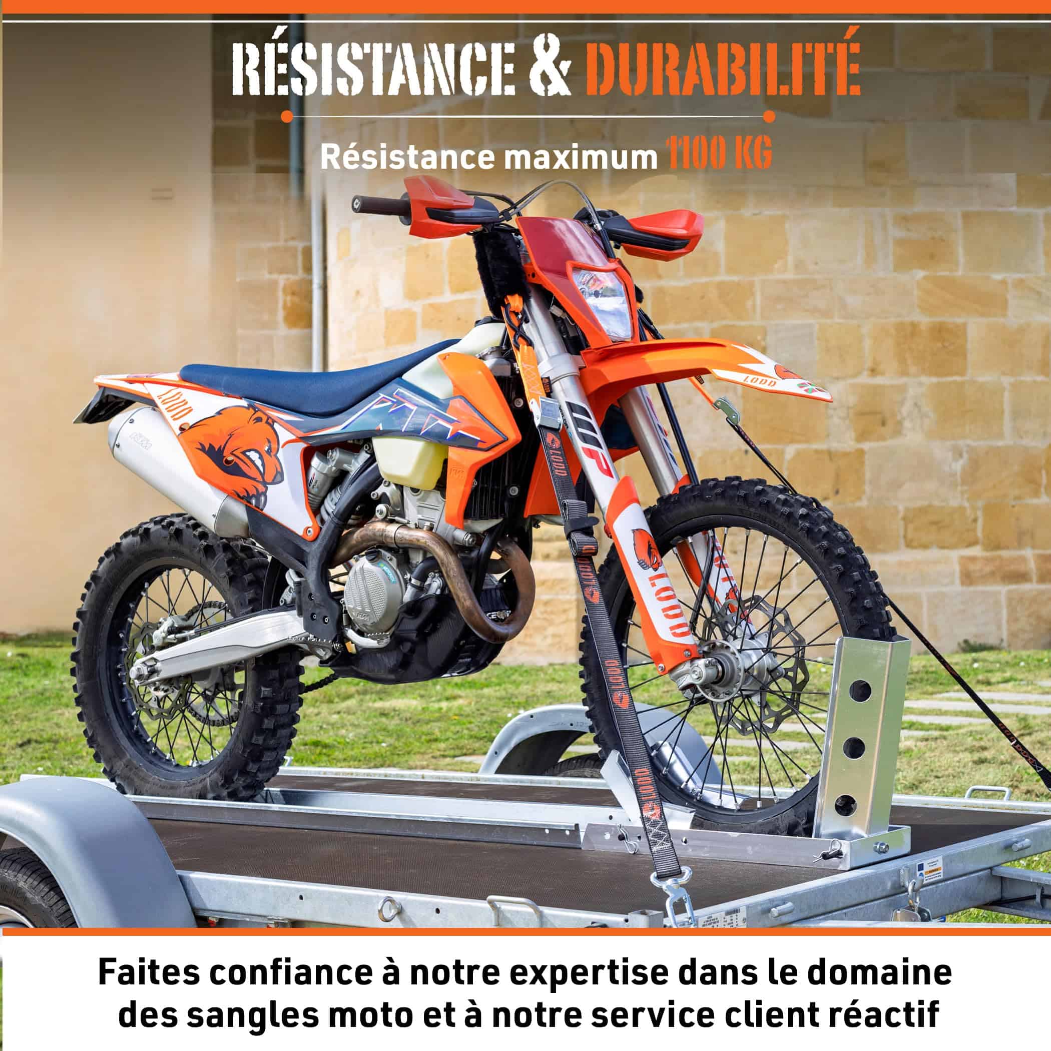 LODD - Correas para Motocicleta con -Negro y Naranja - Imagen 6