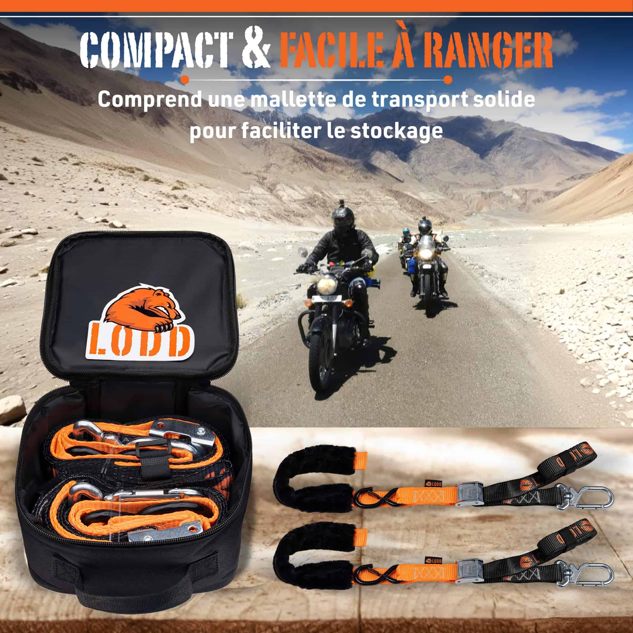 LODD - Correas para Motocicleta con -Negro y Naranja - Imagen 9