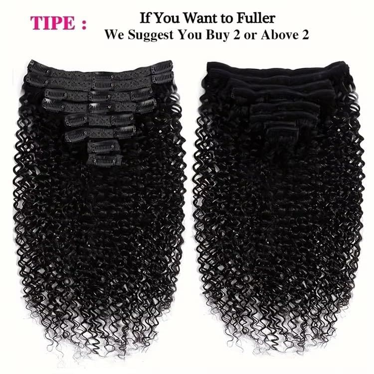 Extensiones de Cabello Clip Ins Rizadas Kinky Curly Goessom - Imagen 5