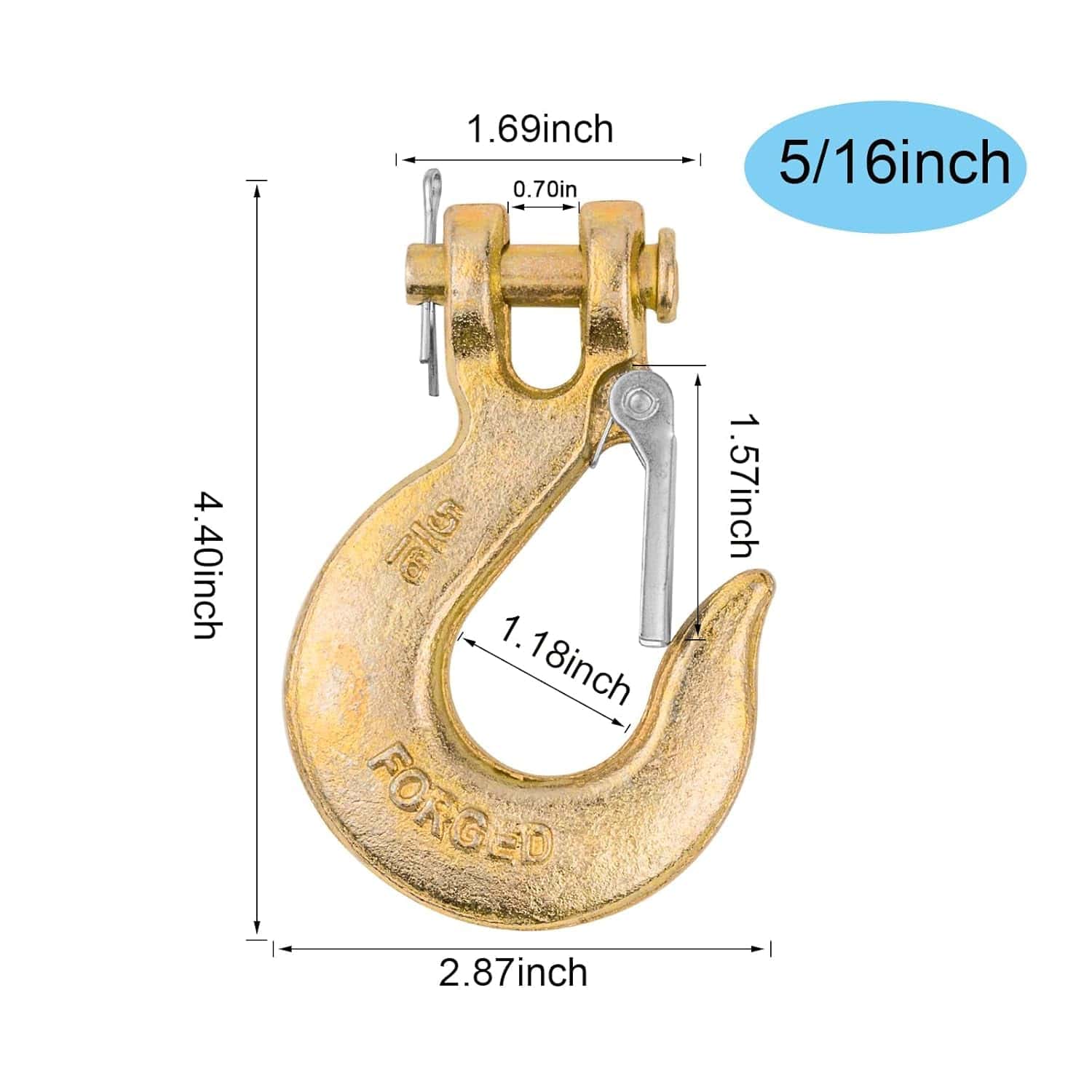 Paquete de 8 Gancho deslizante de grillete de 5/16" con - Imagen 3