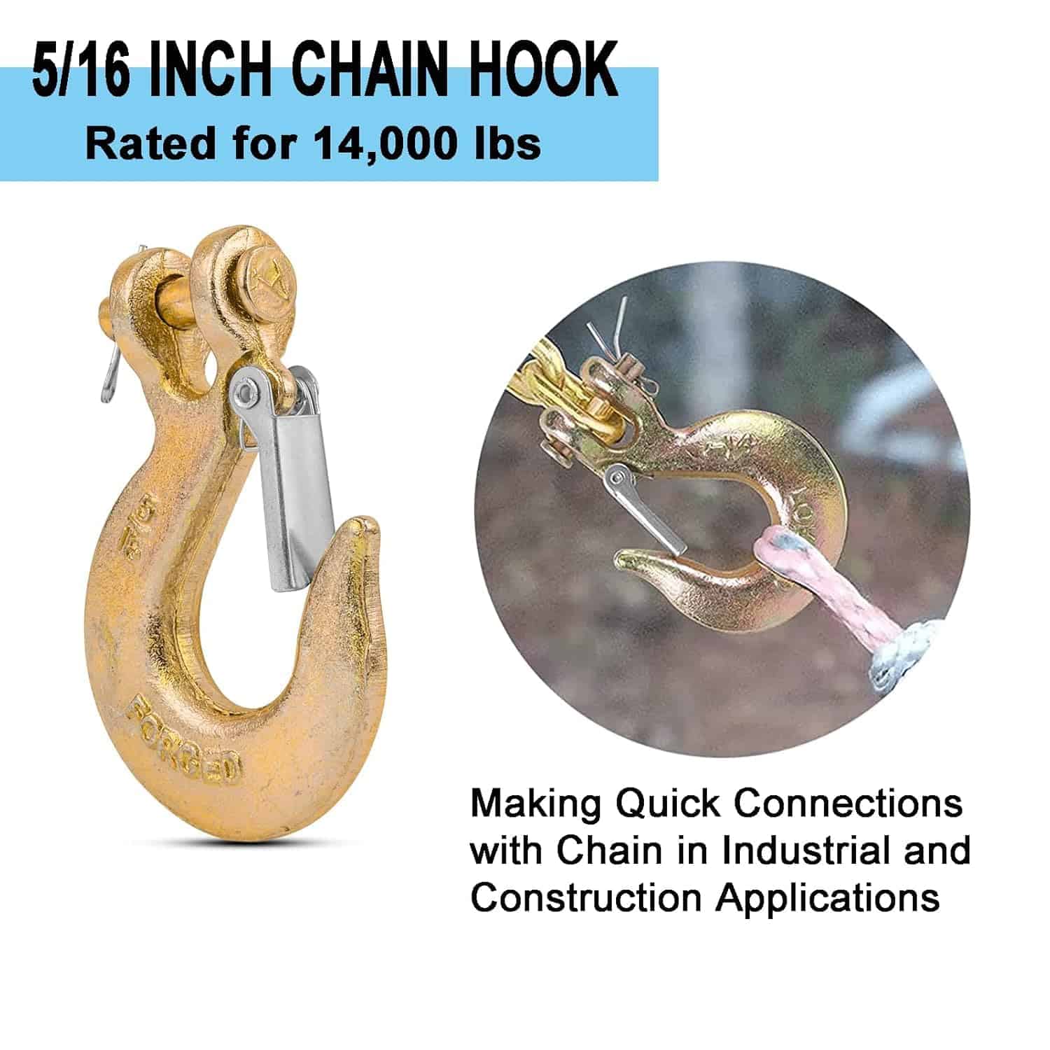 Paquete de 8 Gancho deslizante de grillete de 5/16" con - Imagen 6