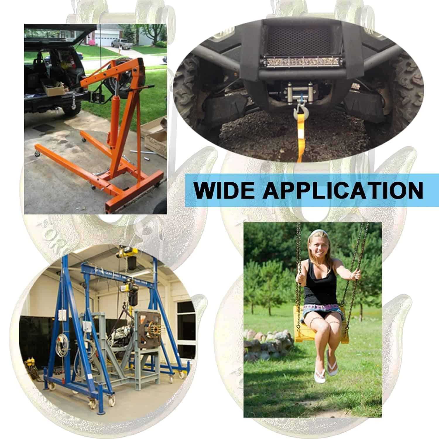 Paquete de 8 Gancho deslizante de grillete de 5/16" con - Imagen 8