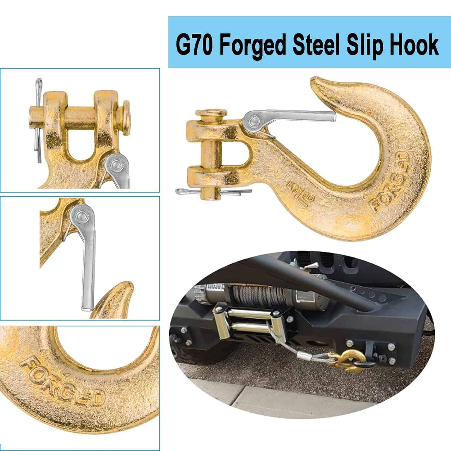 Paquete de 8 Gancho deslizante de grillete de 5/16" con - Imagen 4