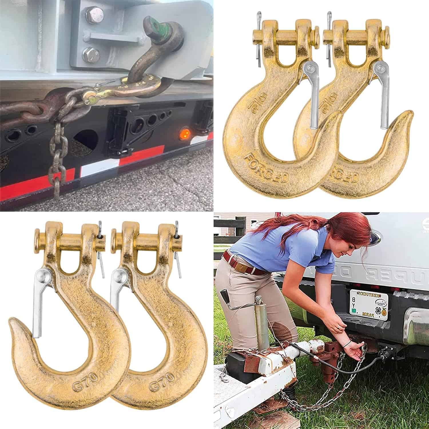 Paquete de 8 Gancho deslizante de grillete de 5/16" con - Imagen 7