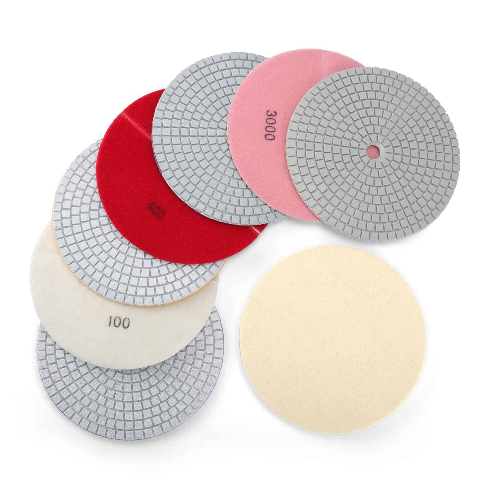 8PCS Diamond Polishing Pads 7 Inch, Kit de Herramientas de