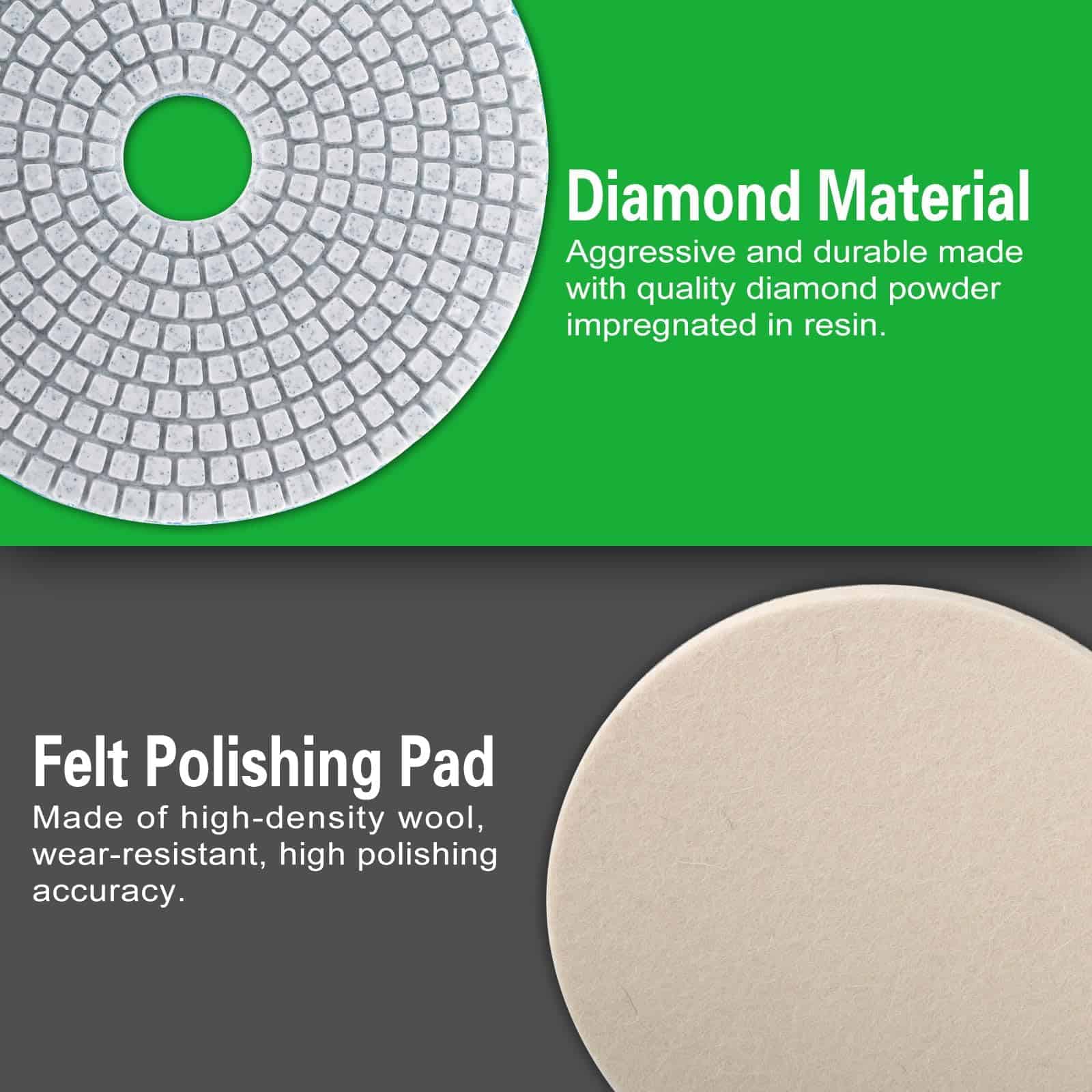 8PCS Diamond Polishing Pads 7 Inch, Kit de Herramientas de - Imagen 3