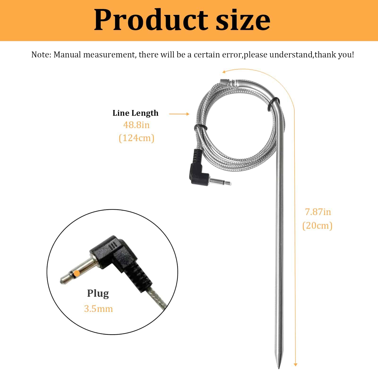 Paquete de 2 Sondas de Temperatura para Parrilla BBQ a - Imagen 3