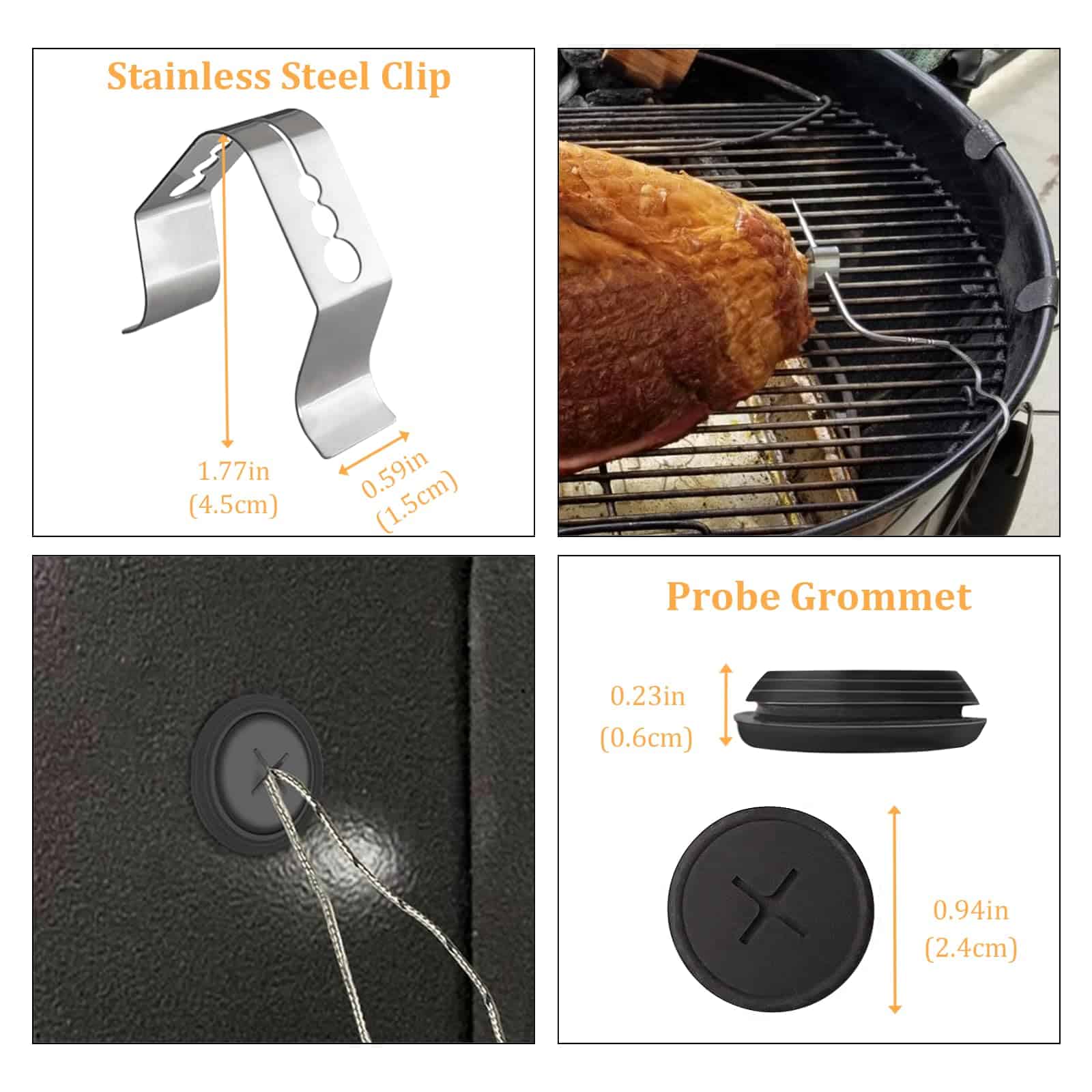 Paquete de 2 Sondas de Temperatura para Parrilla BBQ a - Imagen 4