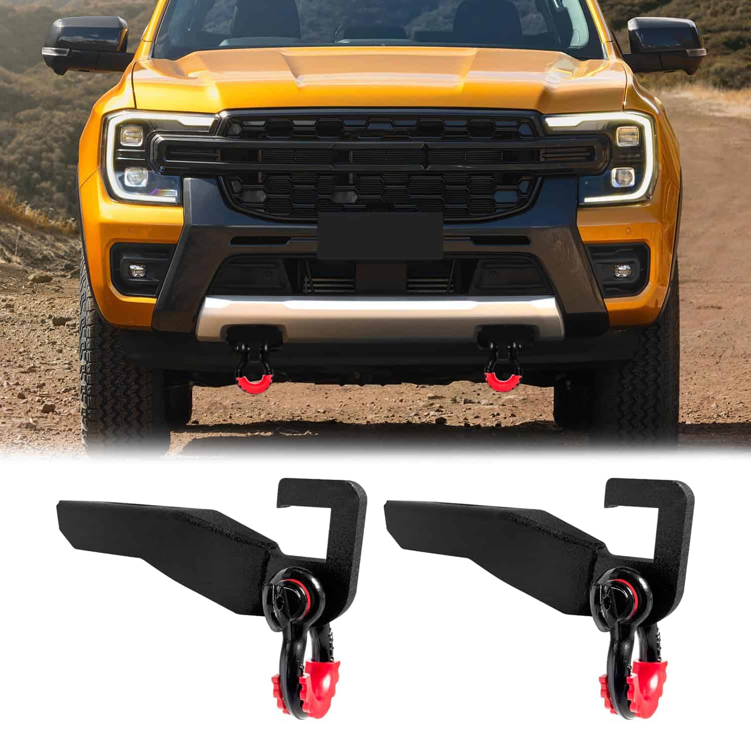 Soporte de gancho de remolque delantero y anilla compatible