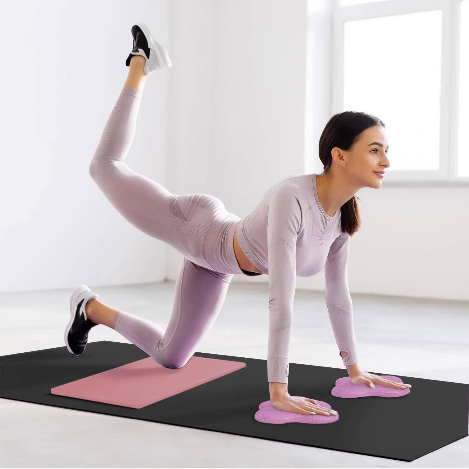 Almohadilla de Soporte para Rodillas de Yoga -Rosa - Imagen 4