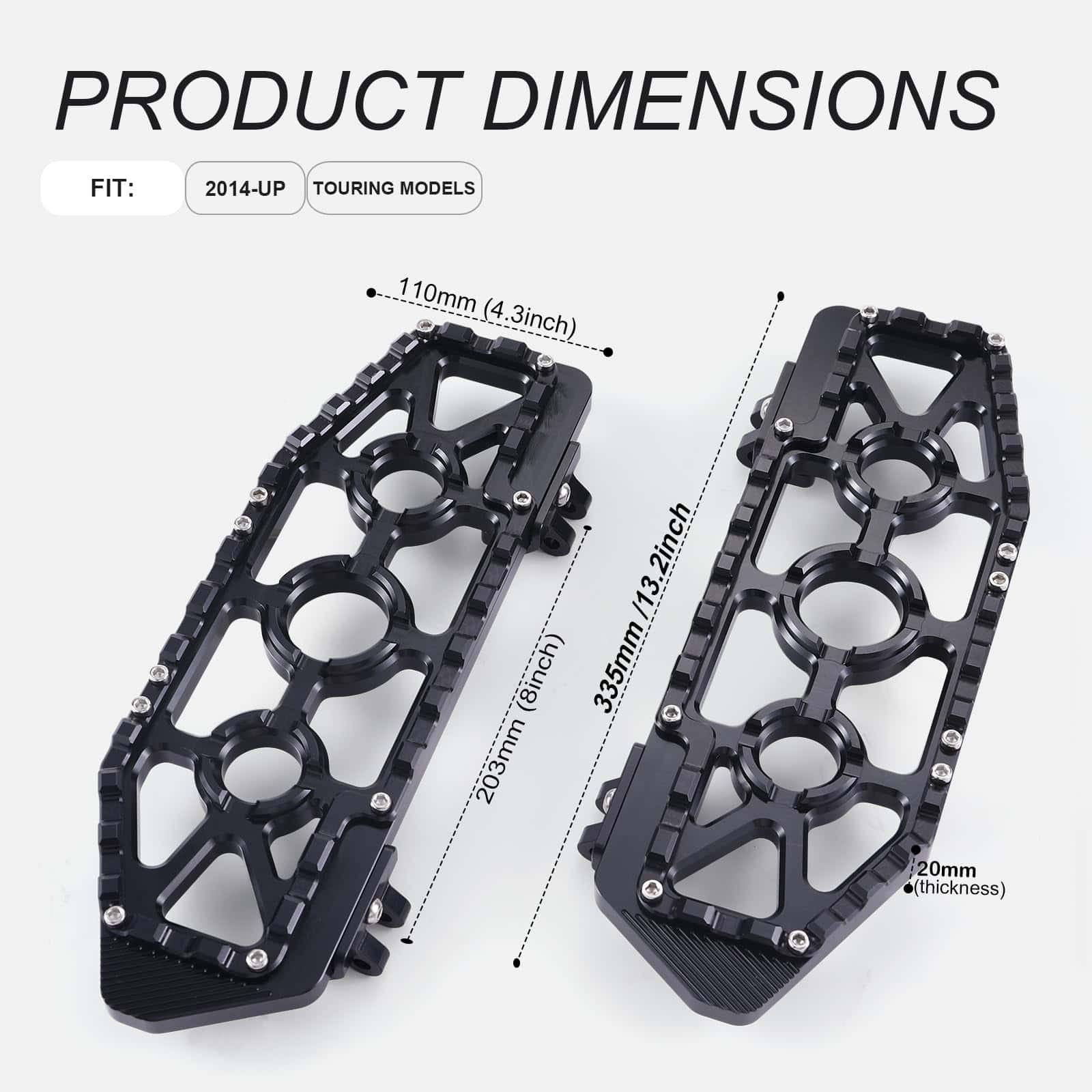 TOPRAMETAL para Harley Touring Tablas de Piso MX Reposapiés - Imagen 4