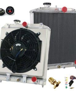 Ensamble de Radiador de Aluminio de 3 Filas + Ventilador de